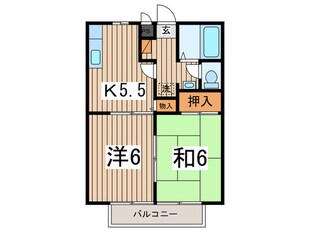 ベルフローコドミ　Ａの物件間取画像